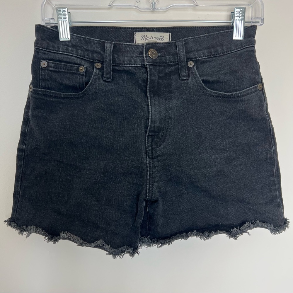 Madewell Black Classic Casual Bohemian High Rise Denim Shorts Women's 25